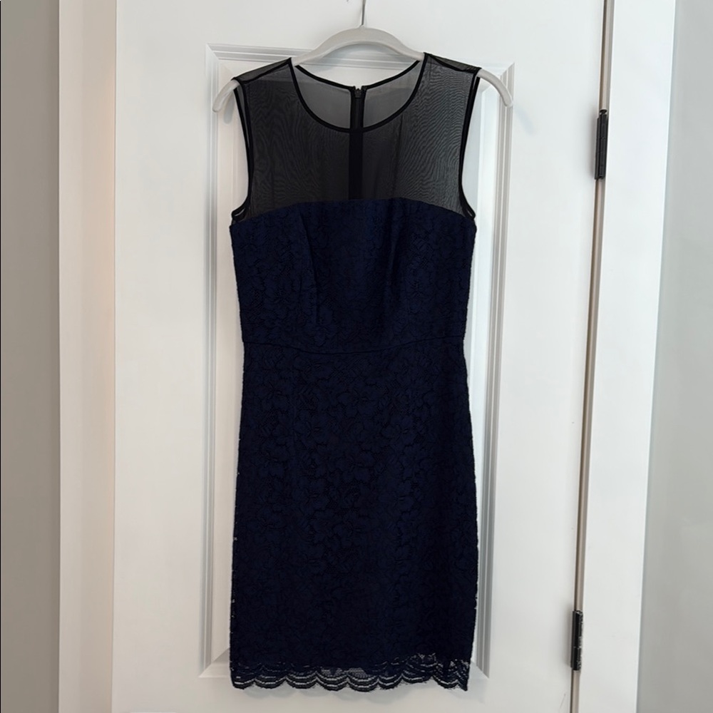 NWOT Elegant Navy and Black Lace Dress